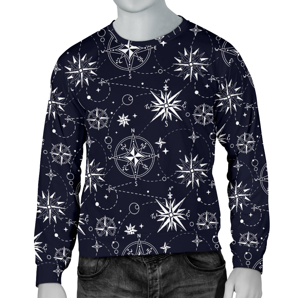 Nautical Sky Design Themed Print Men Long Sleeve Sweatshirt