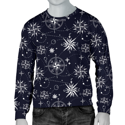 Nautical Sky Design Themed Print Men Long Sleeve Sweatshirt