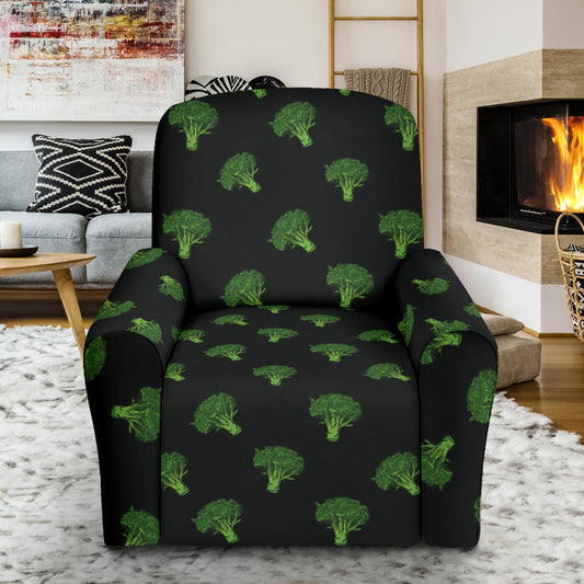 Broccoli Pattern Print Design 04 Recliner Slipcover with Pocket