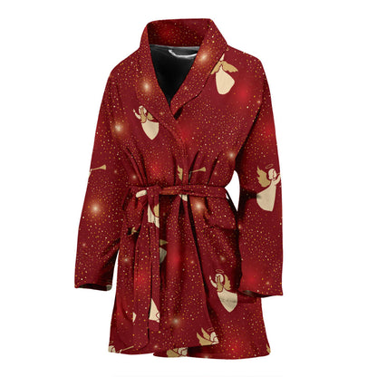 Angel Pattern Print Design 07 Women Bathrobe