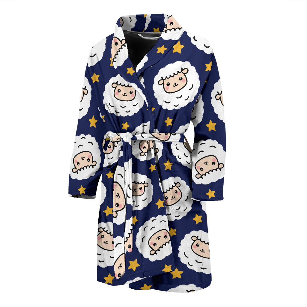 Sheep Print Design LKS402 Men Bathrobe