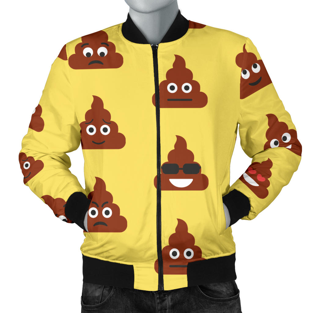 Emoji Poop Print Pattern Men Bomber Jacket