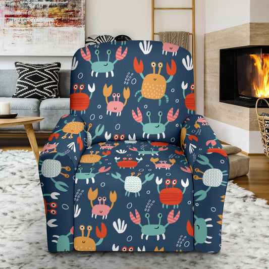 Crab Pattern Print Design 05 Recliner Slipcover with Pocket
