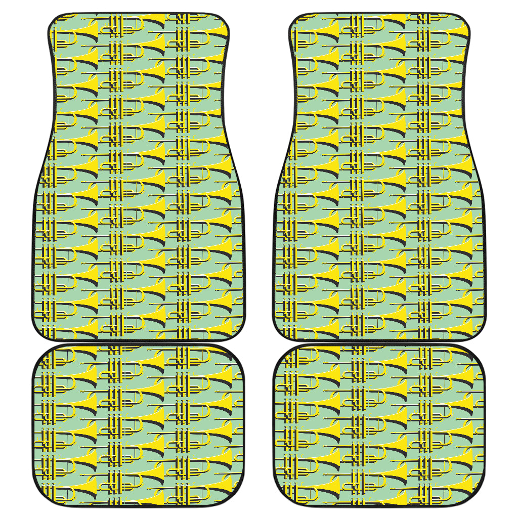 Trumpet Vintage Design Print Car Floor Mats Front Back