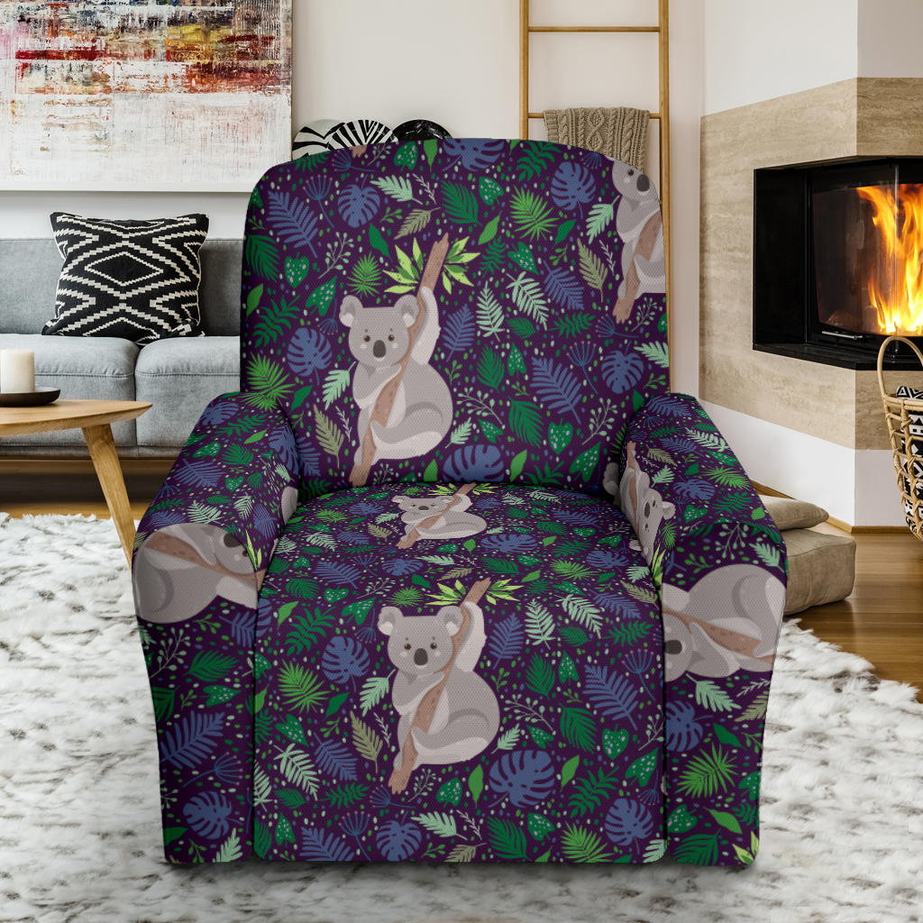 Koala Pattern Print Design 06 Recliner Slipcover with Pocket