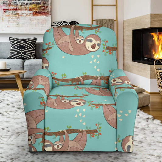 Sloth Print Design LKS302 Recliner Slipcover with Pocket