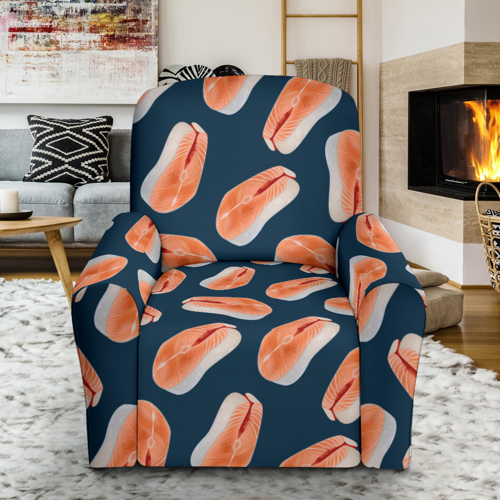Salmon Steak Print Design LKS306 Recliner Slipcover with Pocket