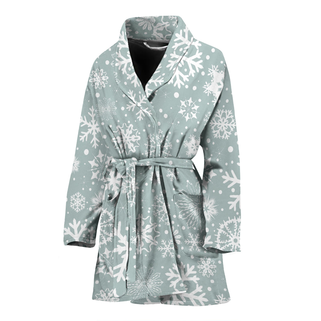 Snowflake Print Design LKS303 Women Bathrobe