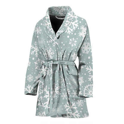 Snowflake Print Design LKS303 Women Bathrobe