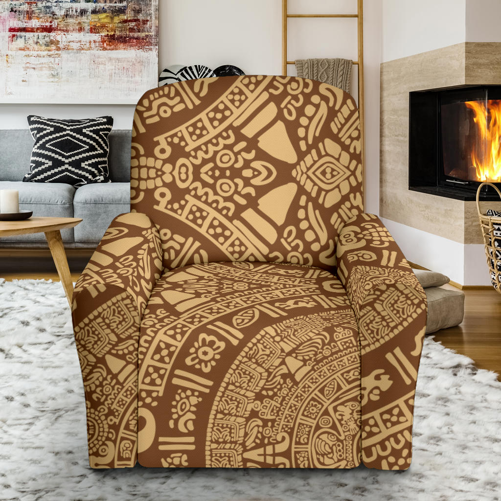 Mayan Pattern Print Design 01 Recliner Slipcover with Pocket