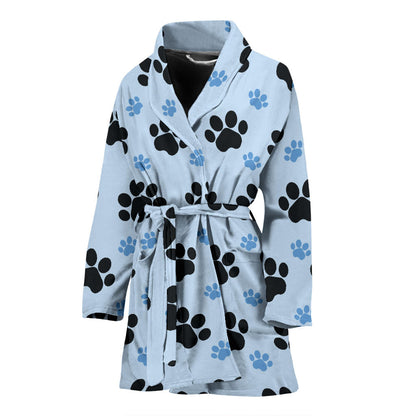 Paw Pattern Print Design A04 Women Bathrobe