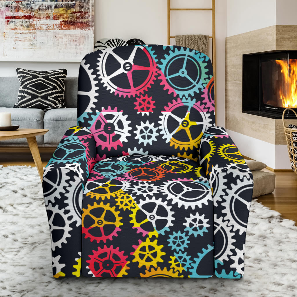 Mechanic Pattern Print Design 02 Recliner Slipcover with Pocket