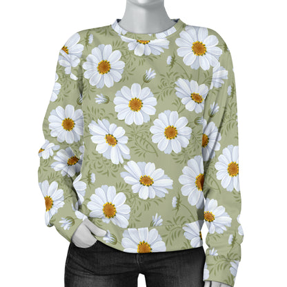 Daisy Yellow Print Pattern/womenlongsleeve.jpg Women Long Sleeve Sweatshirt