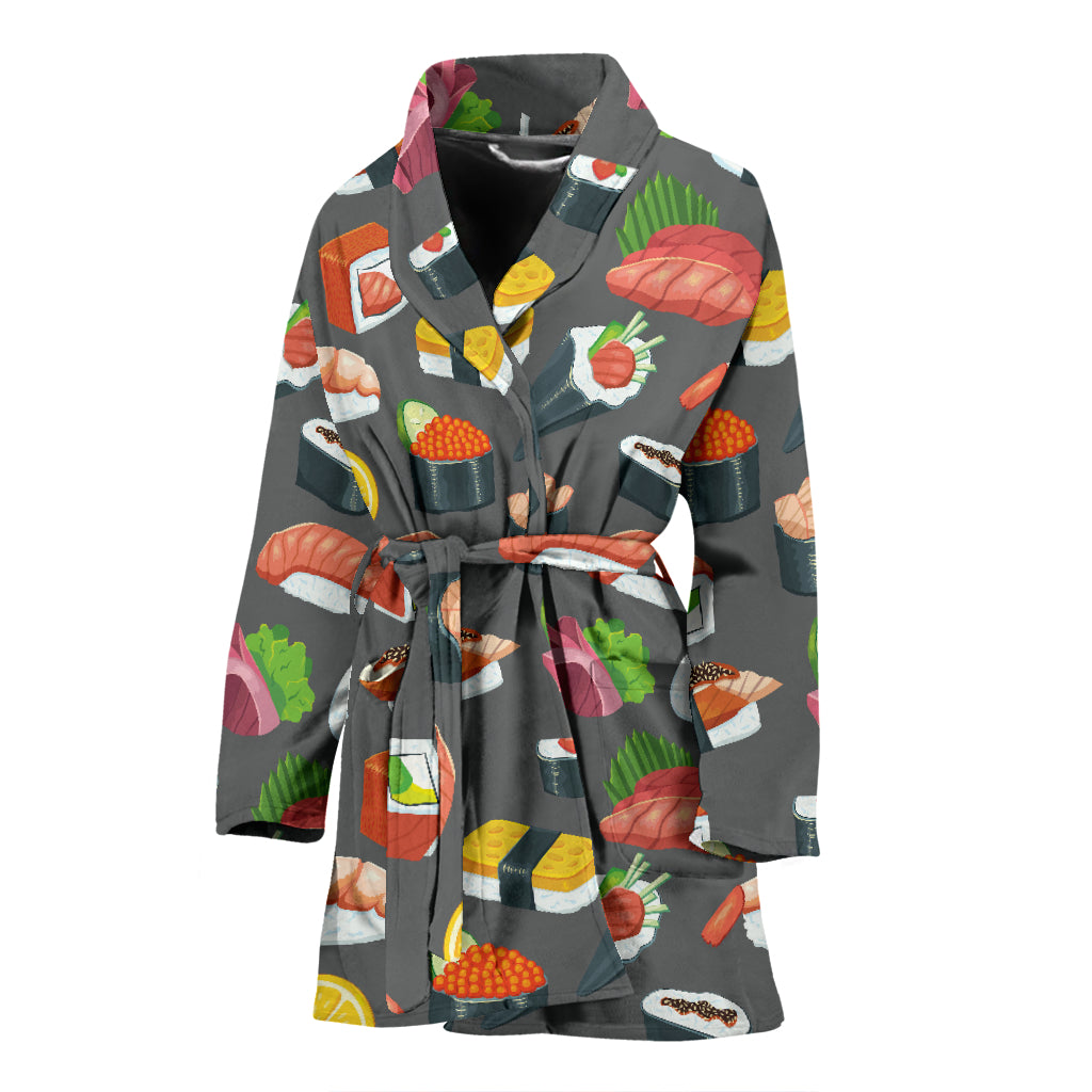 Sushi Print Design LKS302 Women Bathrobe