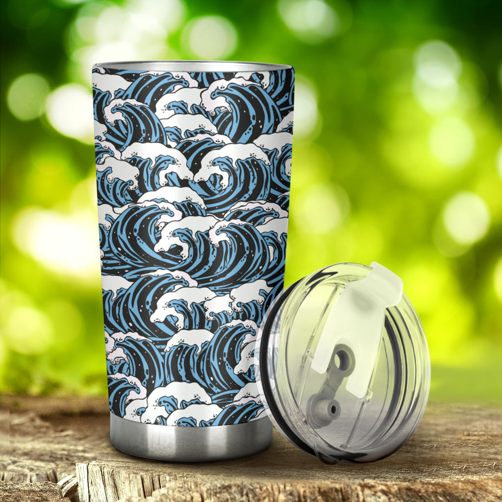 Surf Wave Pattern Print Tumbler