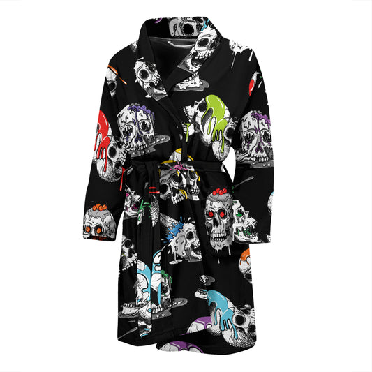 Skull Print Design LKS3013 Men Bathrobe