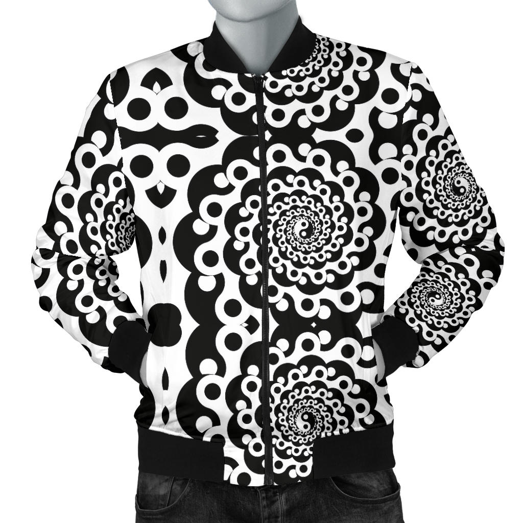 Yin Yang Spiral Design Print Men Bomber Jacket