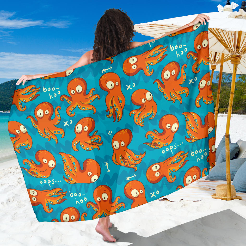 Octopus Pattern Print Design A02 Sarong Pareo Wrap
