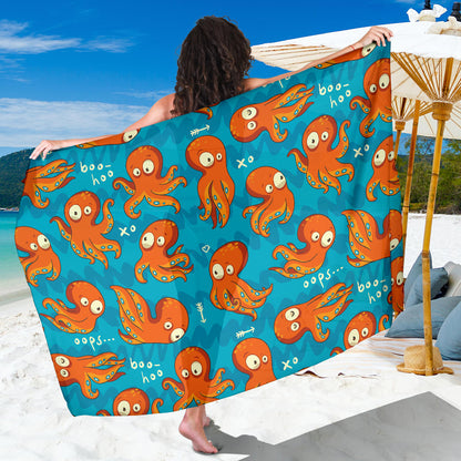 Octopus Pattern Print Design A02 Sarong Pareo Wrap
