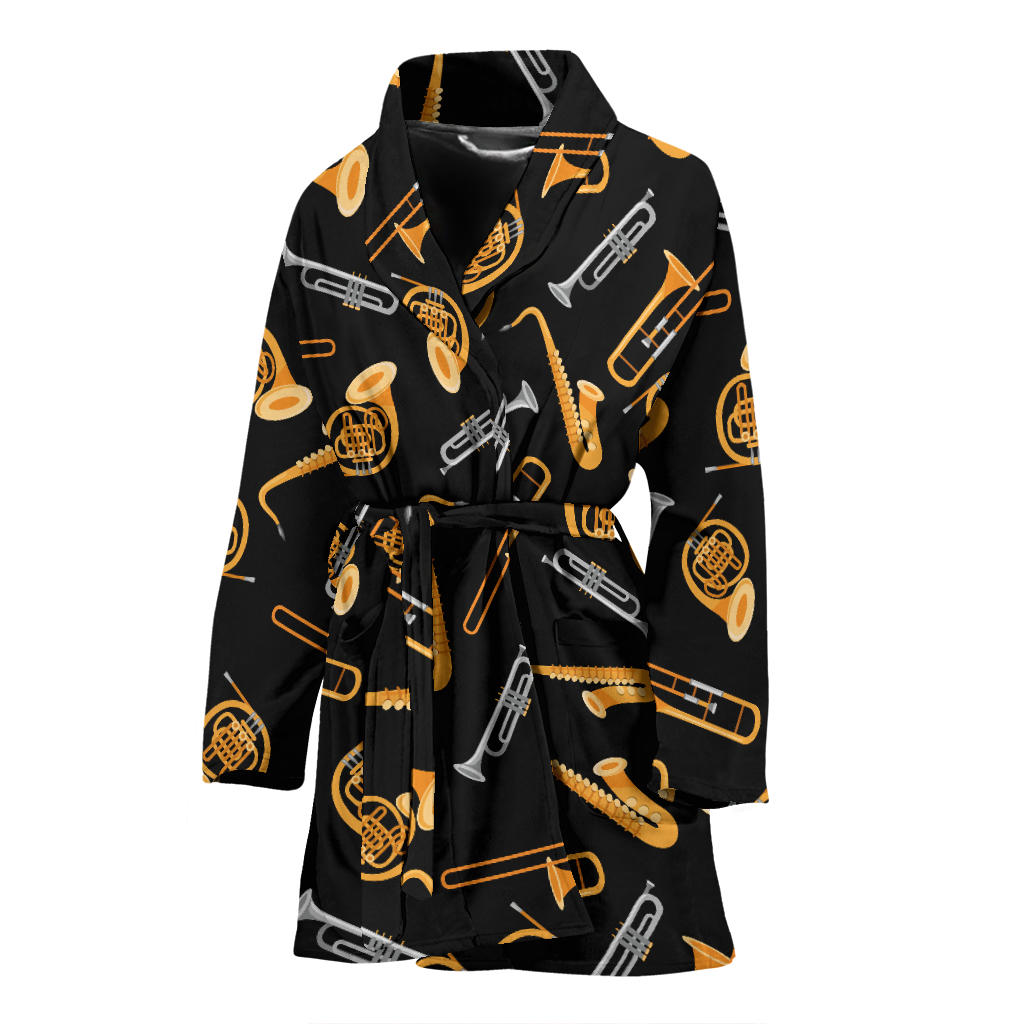 Jazz Pattern Print Design 01 Women Bathrobe