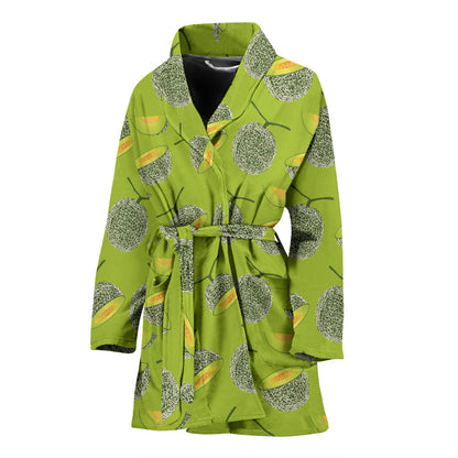 Cantaloupe Pattern Print Design 03 Women Bathrobe