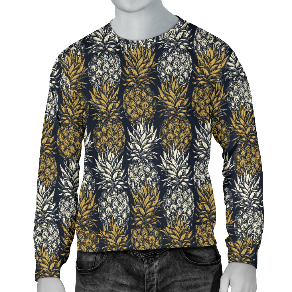 Pineapple Print Design Pattern Men Long Sleeve Sweatshirt