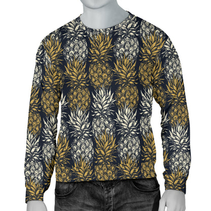 Pineapple Print Design Pattern Men Long Sleeve Sweatshirt