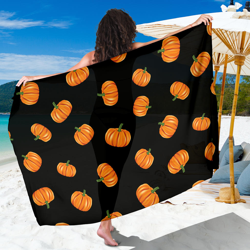 Pumpkin Pattern Print Design A05 Sarong Pareo Wrap