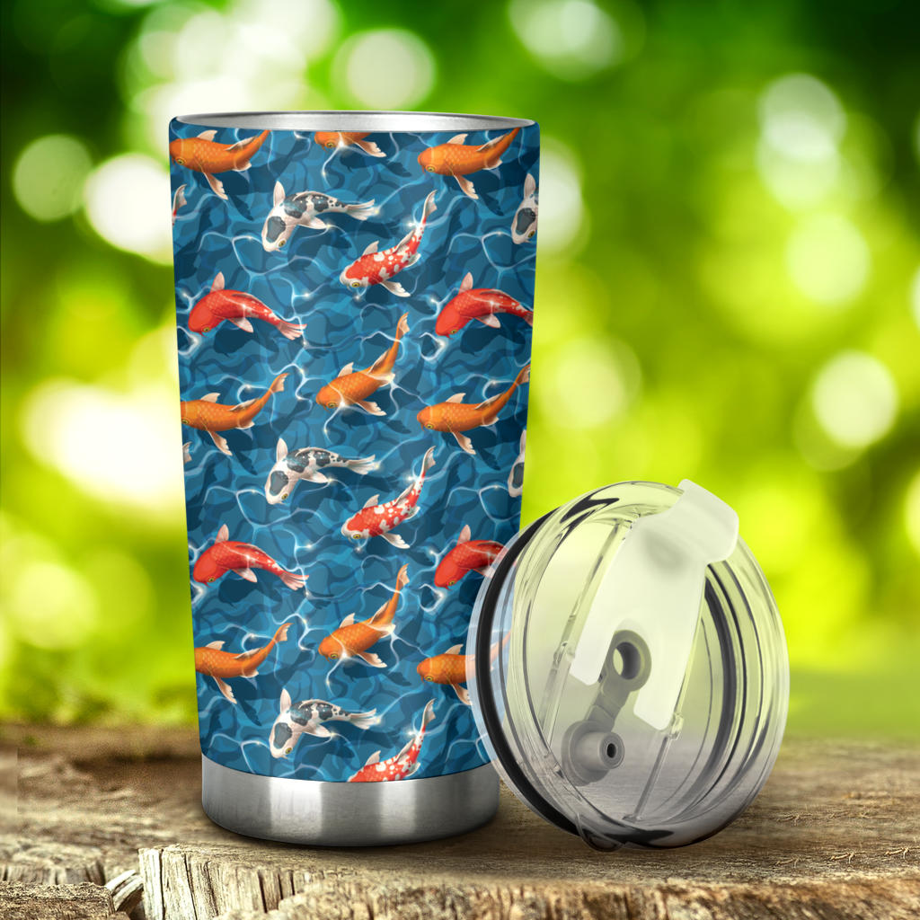 Koi Carp Water Design Themed Print Tumbler