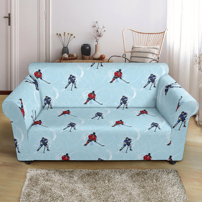 Hockey Player Print Design LKS302 Loveseat Couch Slipcover