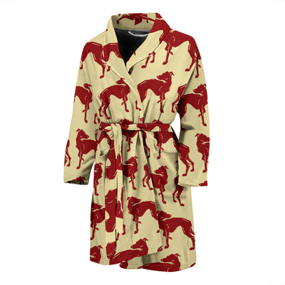 Whippets Print Design LKS301 Men Bathrobe