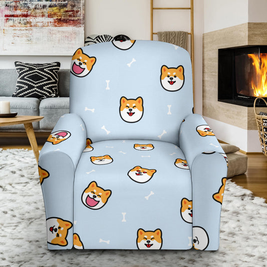 Shiba Inu Print Design LKS3012 Recliner Slipcover with Pocket