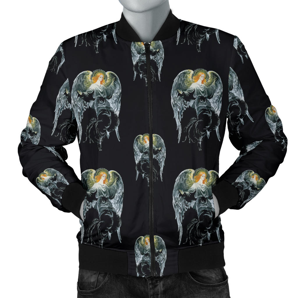 Angel with Wings Cute Design Print Men Bomber Jacket
