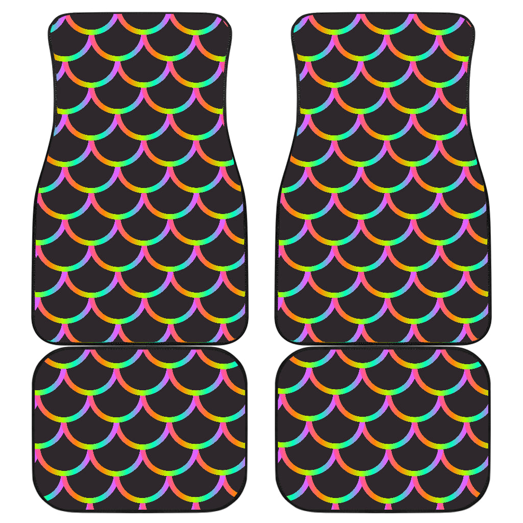 Mermaid Tail Rainbow Design Print Car Floor Mats Front Back