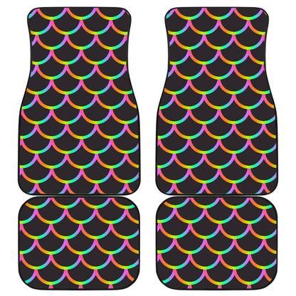 Mermaid Tail Rainbow Design Print Car Floor Mats Front Back