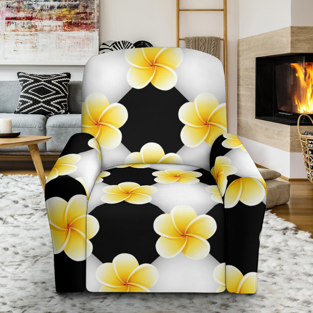 Plumeria Pattern Print Design A04 Recliner Slipcover with Pocket