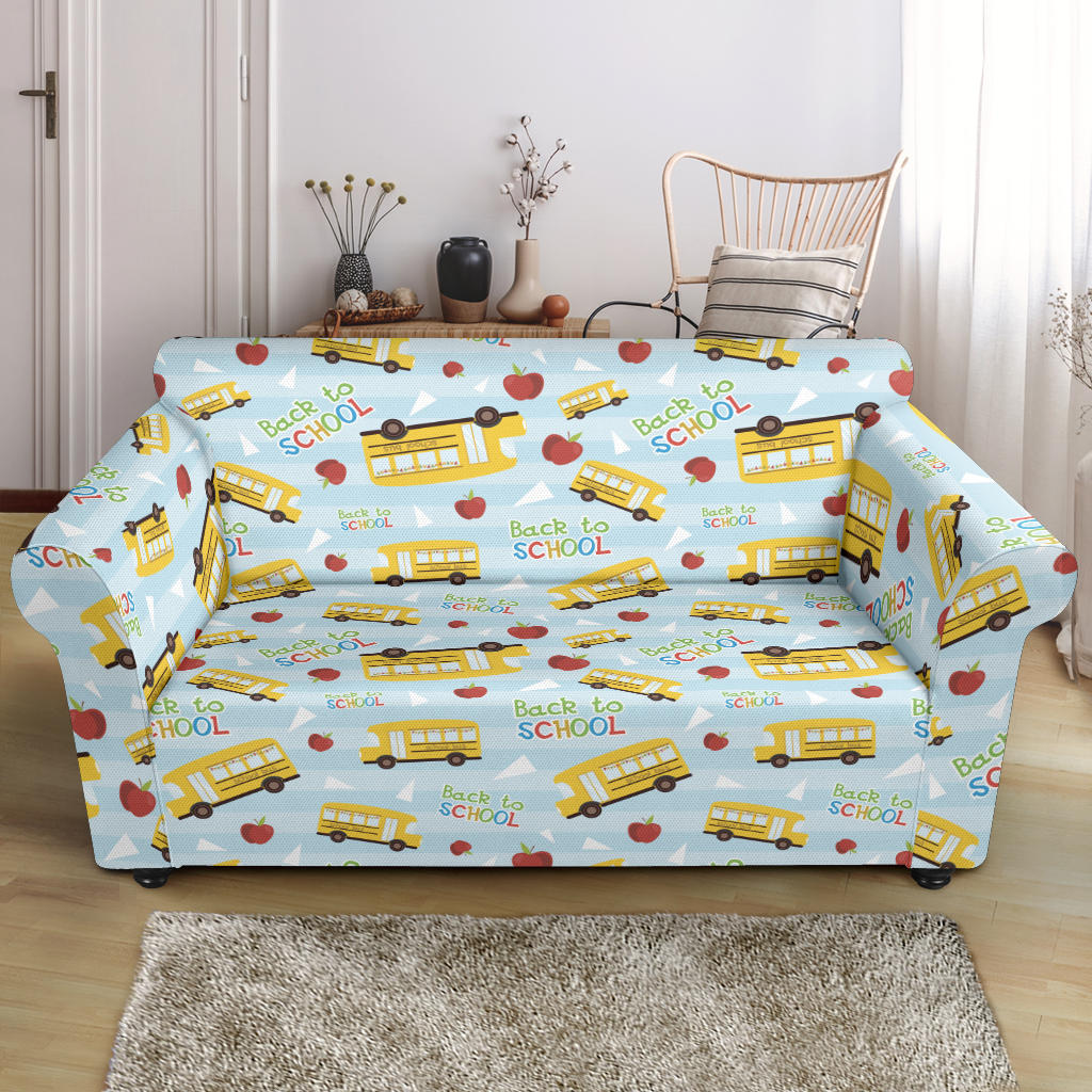 School Bus Back To School Print Design LKS303 Loveseat Couch Slipcover