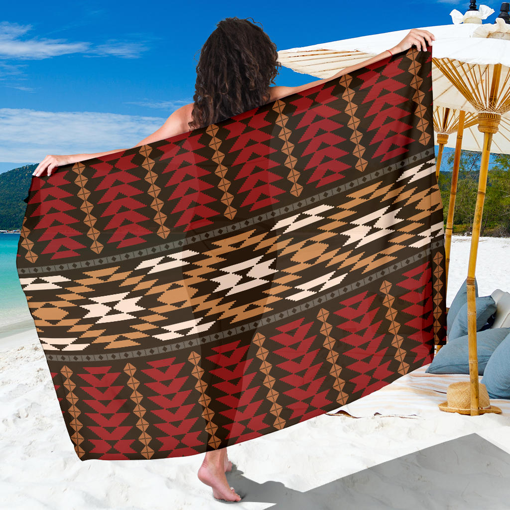 Native Pattern Print Design A02 Sarong Pareo Wrap