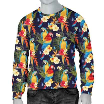 Parrot Themed Design Men Long Sleeve Sweatshirt