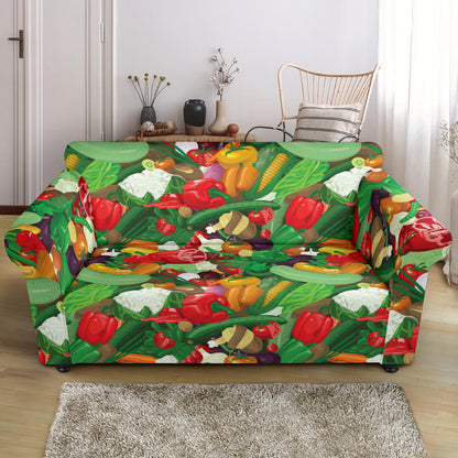 Salad Mix Vegetableprint Design LKS301 Loveseat Couch Slipcover