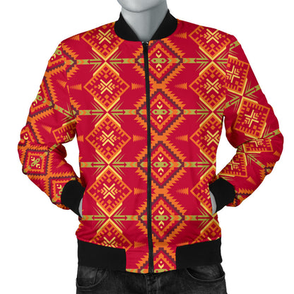 Southwest Aztec Design Themed Print Men Bomber Jacket