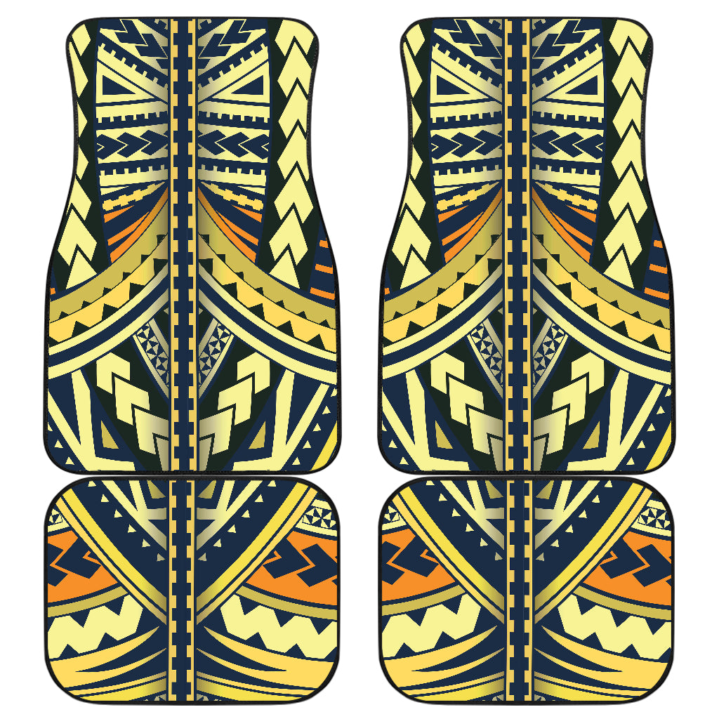 Polynesian Tattoo Print Car Floor Mats Front Back