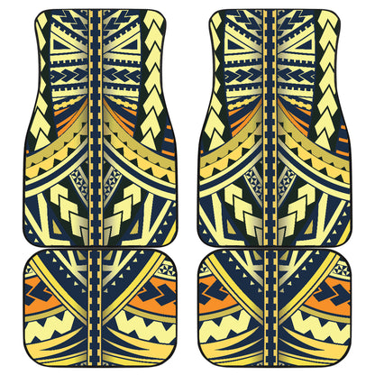 Polynesian Tattoo Print Car Floor Mats Front Back