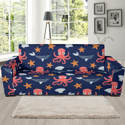 Octopus Pattern Print Design A04 Sofa Slipcover