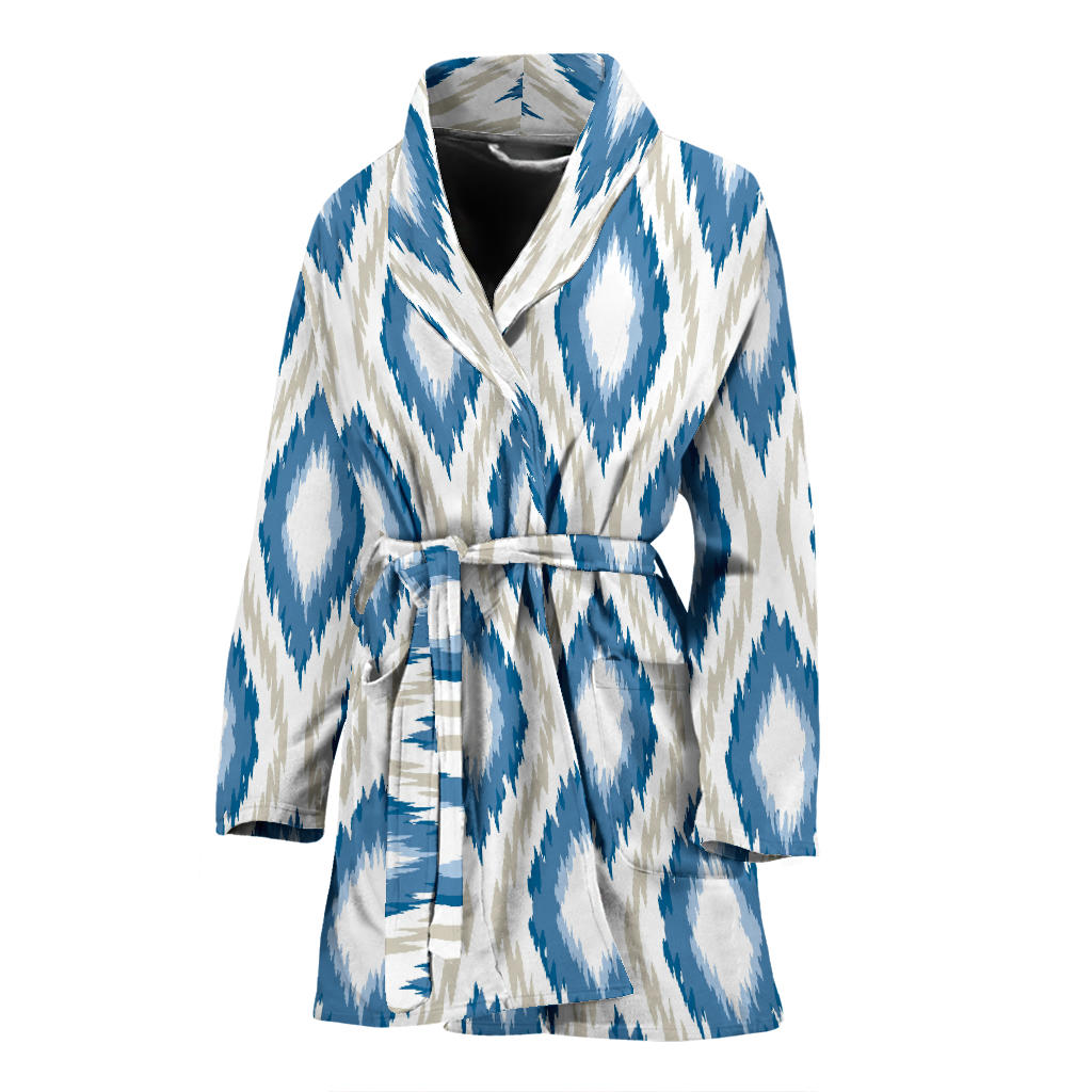 Ikat Pattern Print Design 02 Women Bathrobe