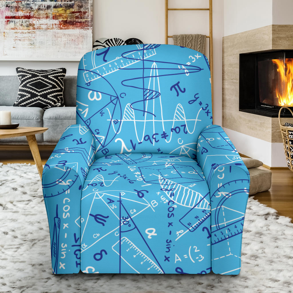 Math Pattern Print Design 02 Recliner Slipcover with Pocket