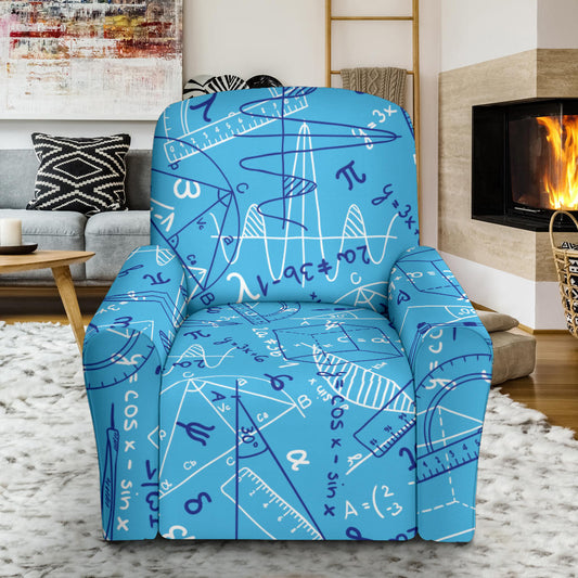 Math Pattern Print Design 02 Recliner Slipcover with Pocket