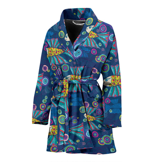 Flying Fish Pattern Print Design 01 Women Bathrobe