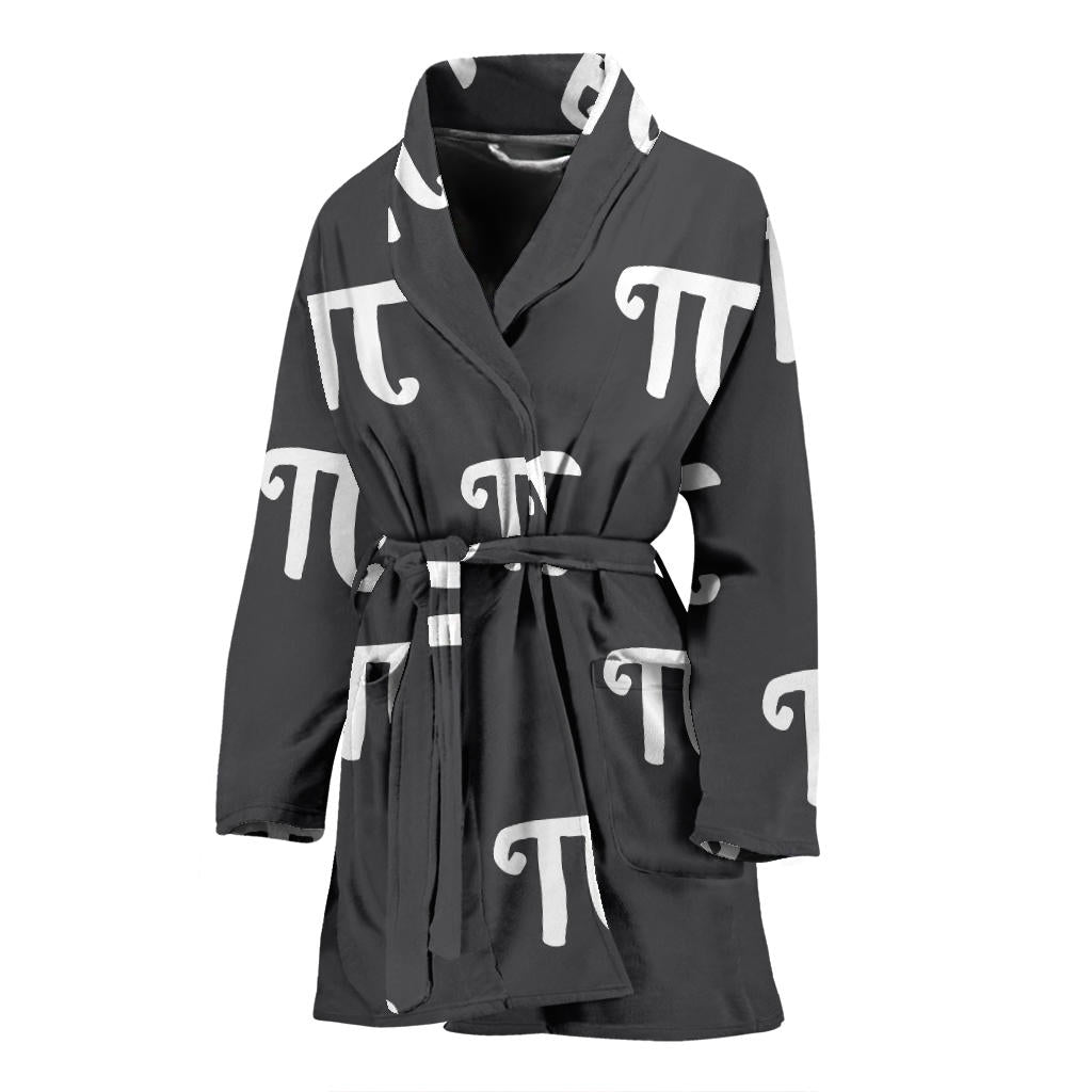 Pi Day Pattern Print Design A01 Women Bathrobe