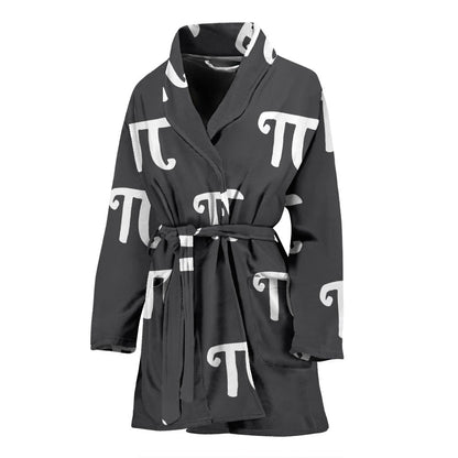 Pi Day Pattern Print Design A01 Women Bathrobe